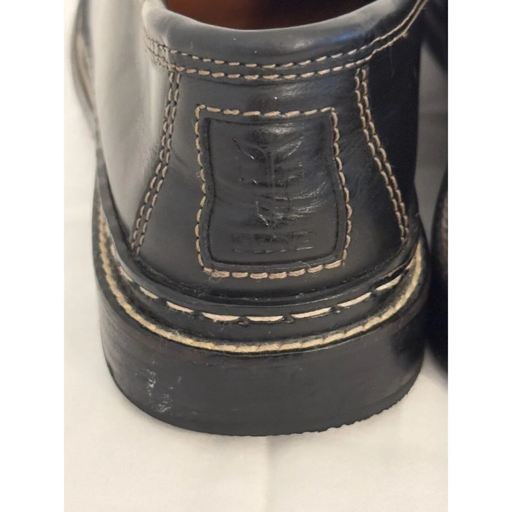 Frye Black Leather‎ Moc Rub Sole Classic Loafer Womein Size 8.5